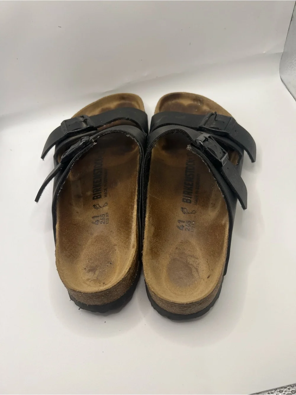 Birkenstock Men's Black Double-Buckle Slide Sandals